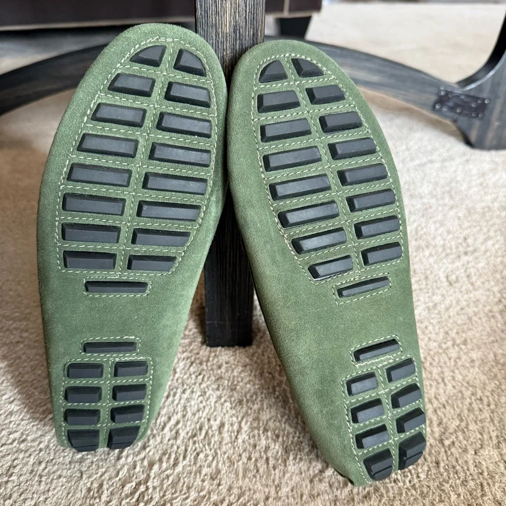 Size 9.5 Women's Green Suede Loafers - Picture 7 of 7